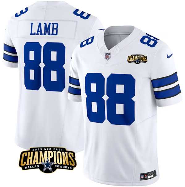 Men & Women & Youth Dallas Cowboys #88 CeeDee Lamb White 2023 F.U.S.E. NFC East Champions Patch Stitched Jersey